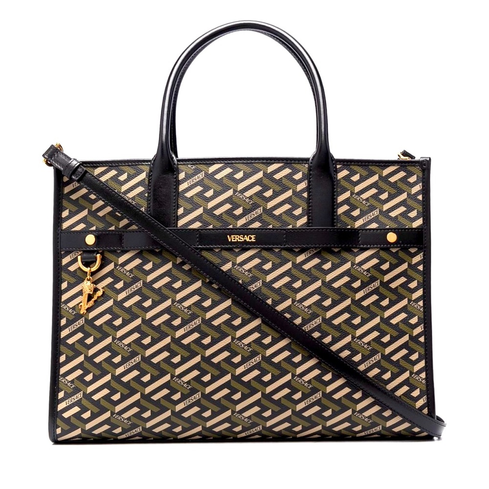 Versace La Greca print tote bag